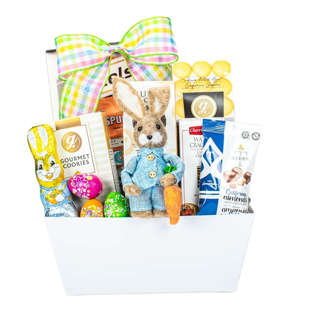 Easter Gift Basket With Bunny And Chocolate
