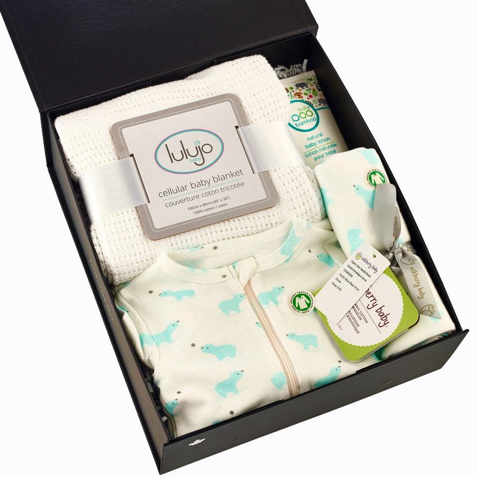 2 Blankets Baby Boy Gift Box