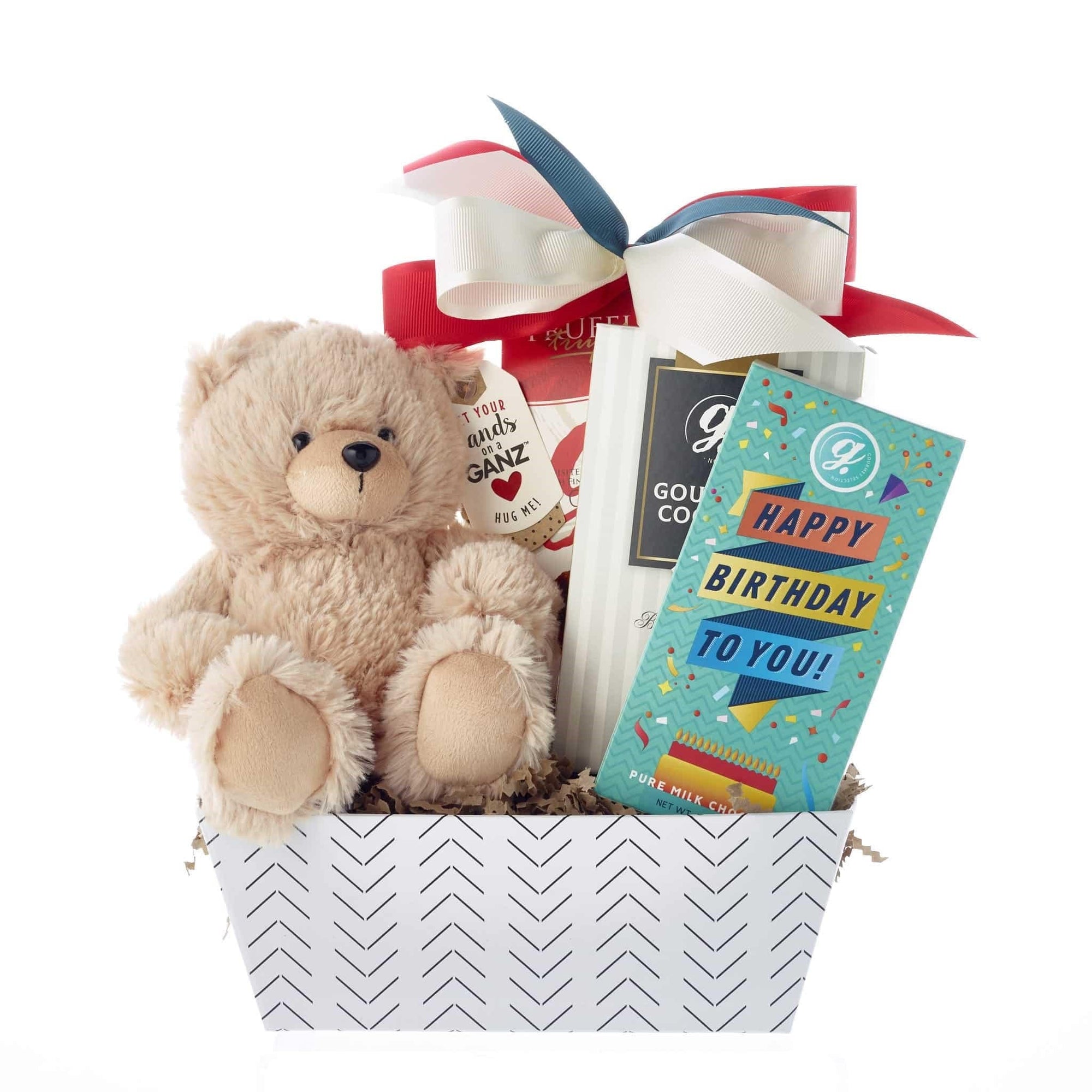 bear, truffles and cookies birthday gift