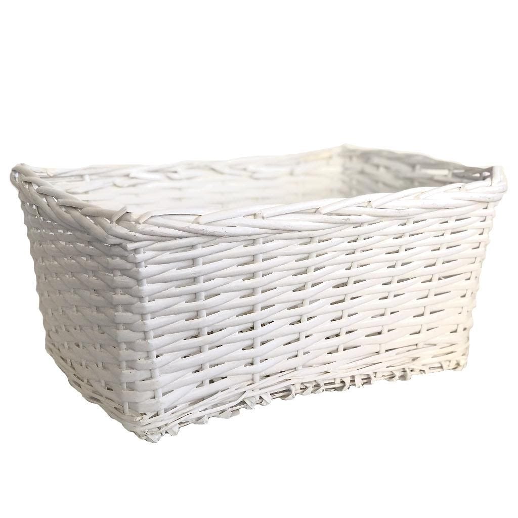 Willow Wicker White Baby Basket