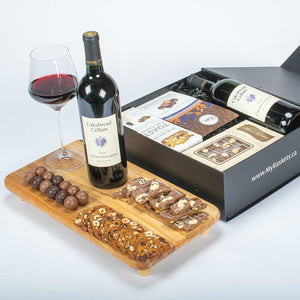Luxury Black Matte Gift Box With Wine