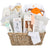 Neutral Baby Luxury Gift Basket With Organic Sleeper, Hat, Baby Lotion, And Sophie 