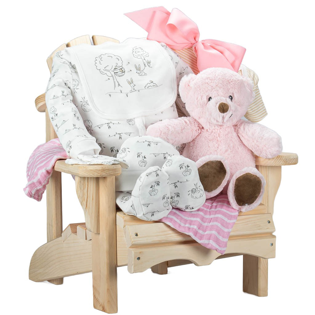 Baby Girl Muskoka Chair And Neutral Sleep Set