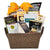 Gift Basket With Savoury Snack like Chips, Pretzel, Cookies, Olives, Cheese And Tea With Gold Bow