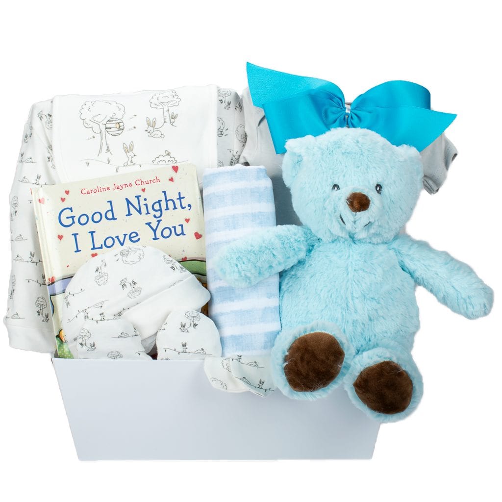 Baby Boy Gift With 5 Piece Set And Blanket