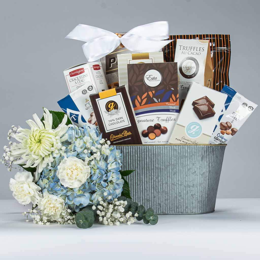 Flower and Gift Basket Combo