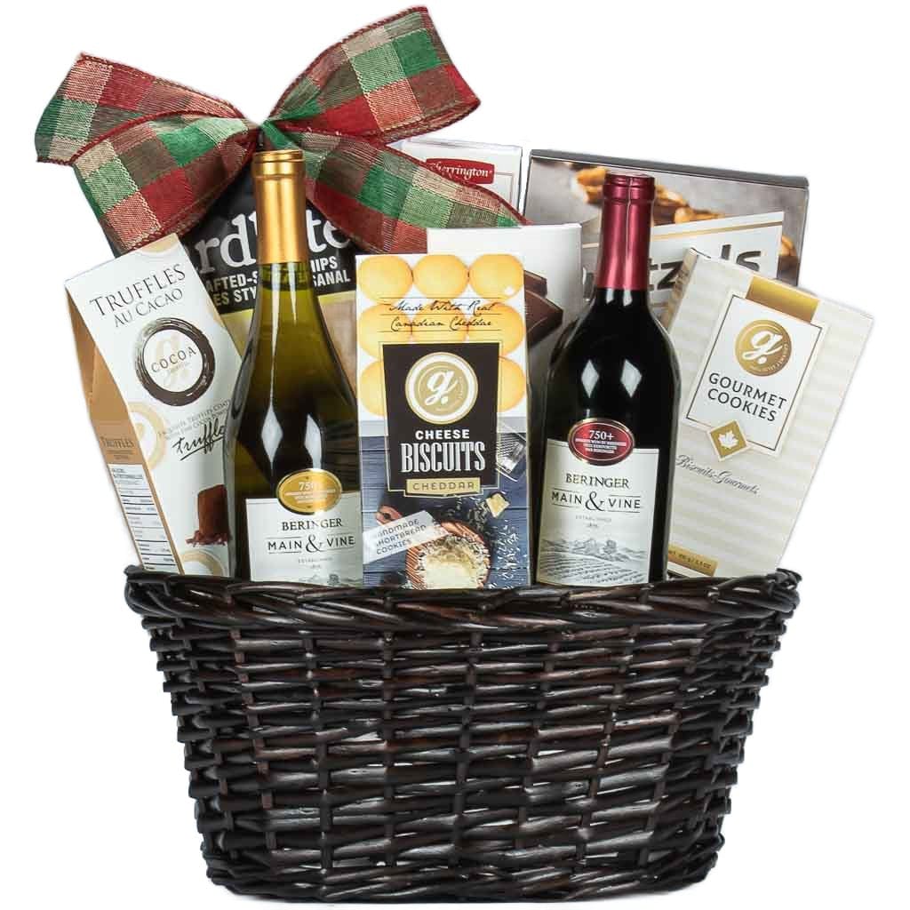 Christmas Basket with 2 Wines