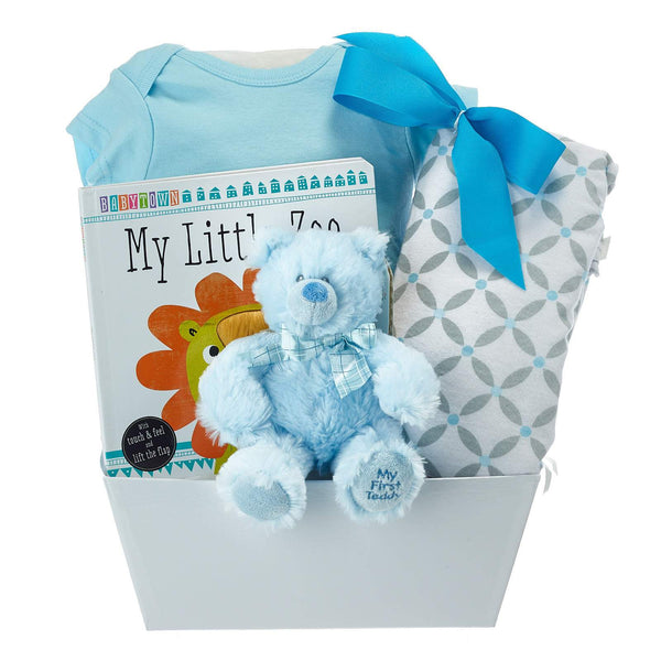First Teddy Baby Gift Basket For Newborn Boy - SIMONTEA