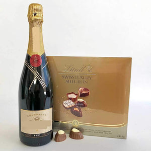 Moet Champagne and Lindt box chocolates delivery