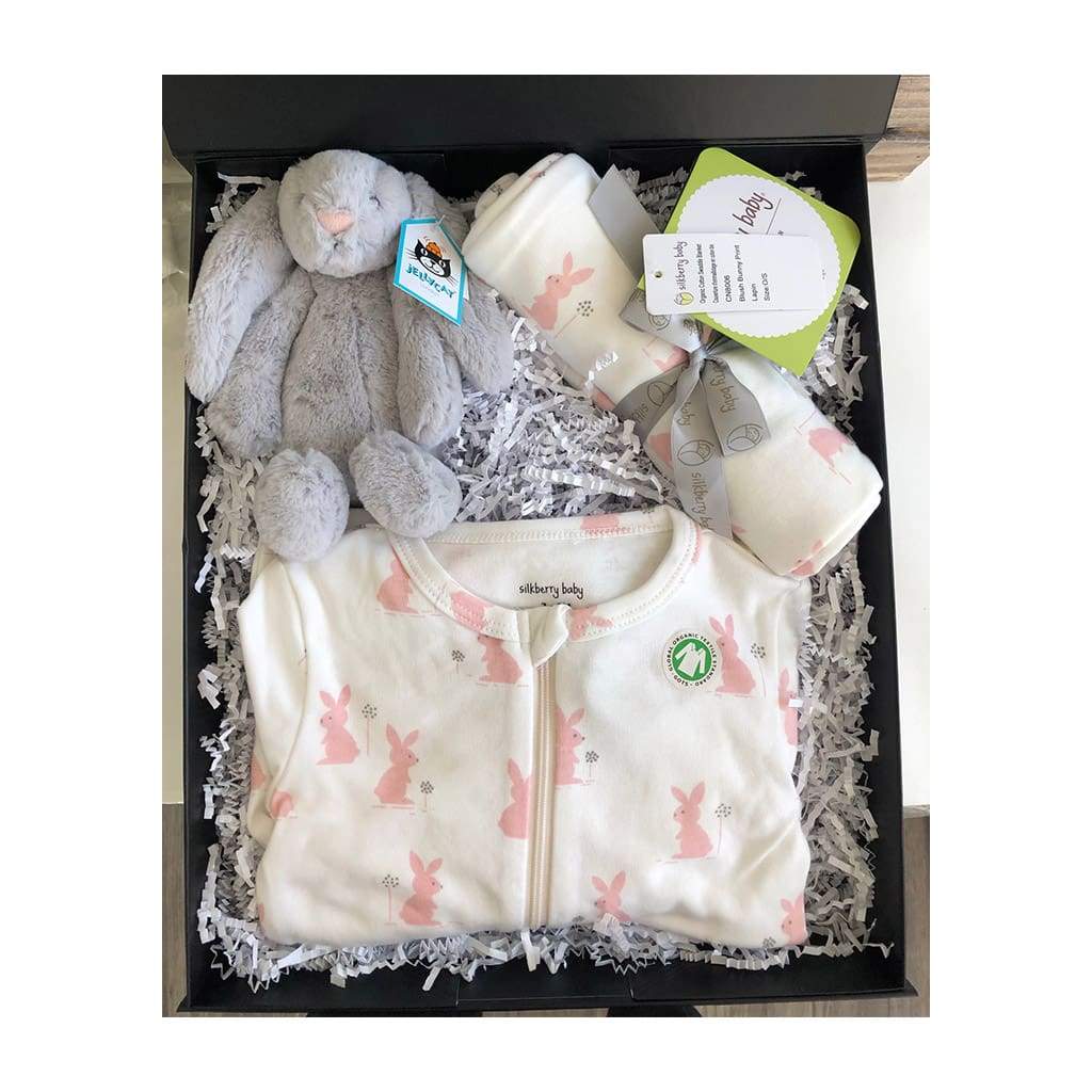 Plush Bunny Baby Girl Organic Gift Box - Luxury Baby Gifts - SIMONTEA