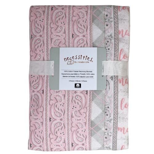 Baby Girl 4 Pack Set Receiving Blankets