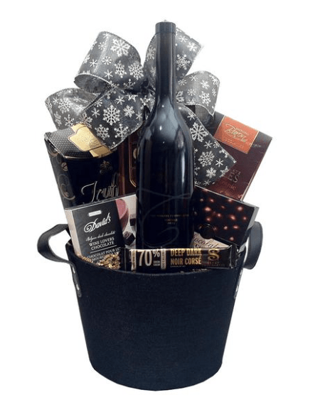 Sympathy baskets with red wine